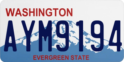 WA license plate AYM9194
