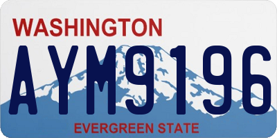 WA license plate AYM9196
