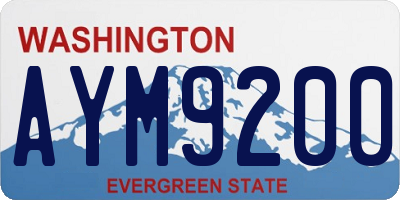 WA license plate AYM9200