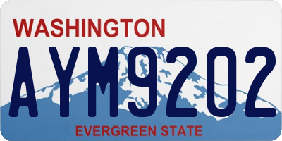 WA license plate AYM9202