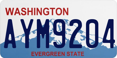 WA license plate AYM9204