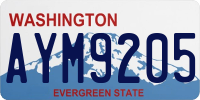WA license plate AYM9205