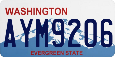 WA license plate AYM9206