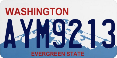 WA license plate AYM9213