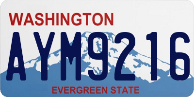 WA license plate AYM9216