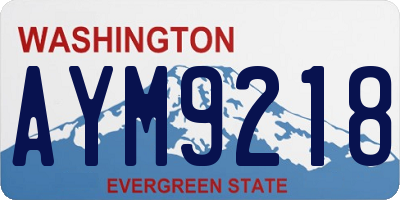WA license plate AYM9218