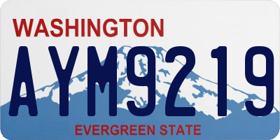 WA license plate AYM9219