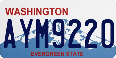 WA license plate AYM9220