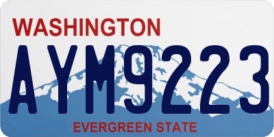 WA license plate AYM9223