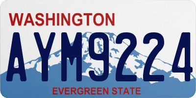 WA license plate AYM9224