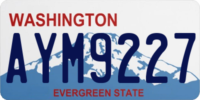 WA license plate AYM9227