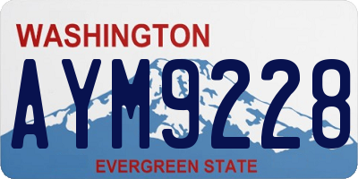 WA license plate AYM9228
