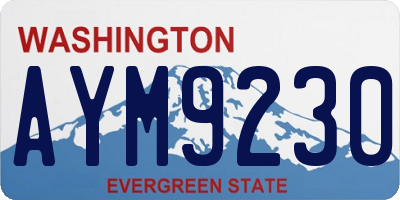 WA license plate AYM9230