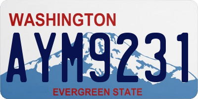 WA license plate AYM9231