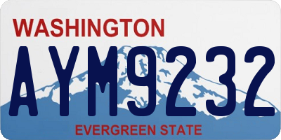 WA license plate AYM9232