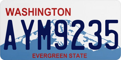 WA license plate AYM9235
