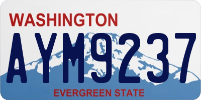 WA license plate AYM9237