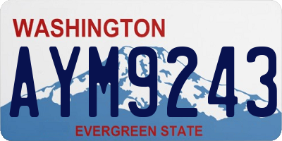 WA license plate AYM9243