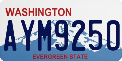 WA license plate AYM9250