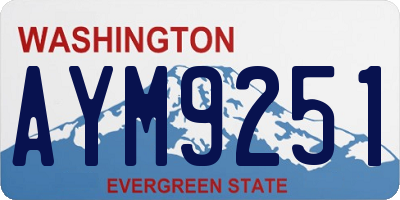 WA license plate AYM9251