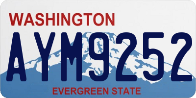 WA license plate AYM9252