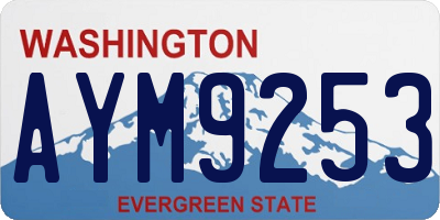 WA license plate AYM9253