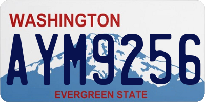 WA license plate AYM9256
