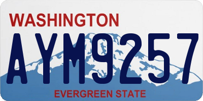 WA license plate AYM9257