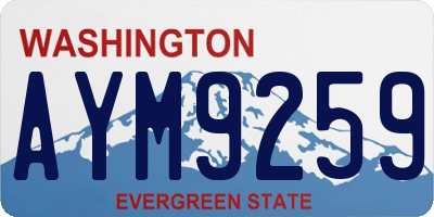 WA license plate AYM9259