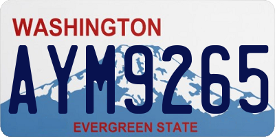 WA license plate AYM9265