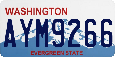 WA license plate AYM9266