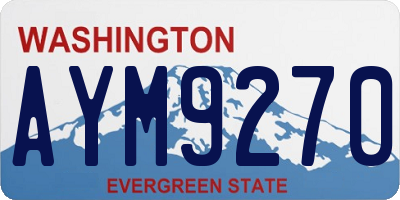 WA license plate AYM9270