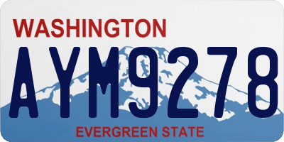 WA license plate AYM9278
