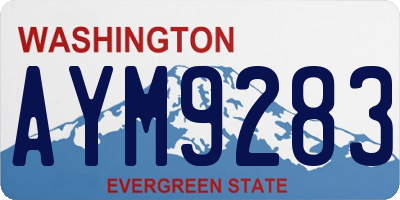 WA license plate AYM9283