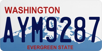 WA license plate AYM9287