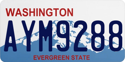 WA license plate AYM9288