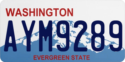WA license plate AYM9289
