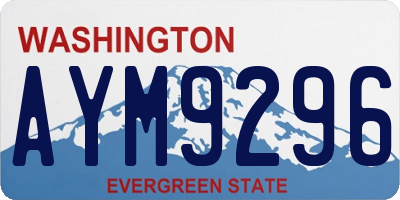 WA license plate AYM9296