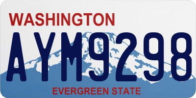 WA license plate AYM9298