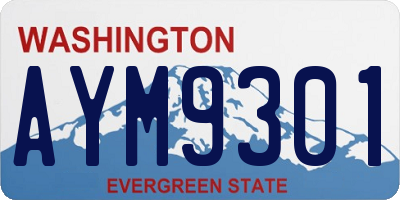 WA license plate AYM9301