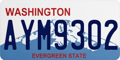 WA license plate AYM9302