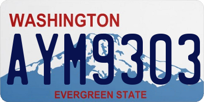 WA license plate AYM9303