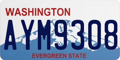 WA license plate AYM9308