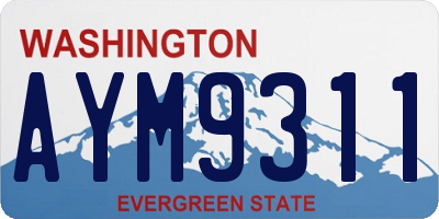 WA license plate AYM9311