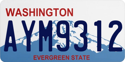 WA license plate AYM9312