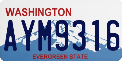 WA license plate AYM9316