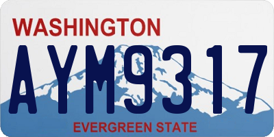 WA license plate AYM9317
