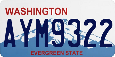 WA license plate AYM9322
