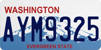 WA license plate AYM9325