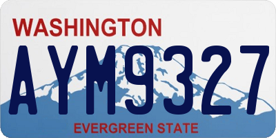 WA license plate AYM9327